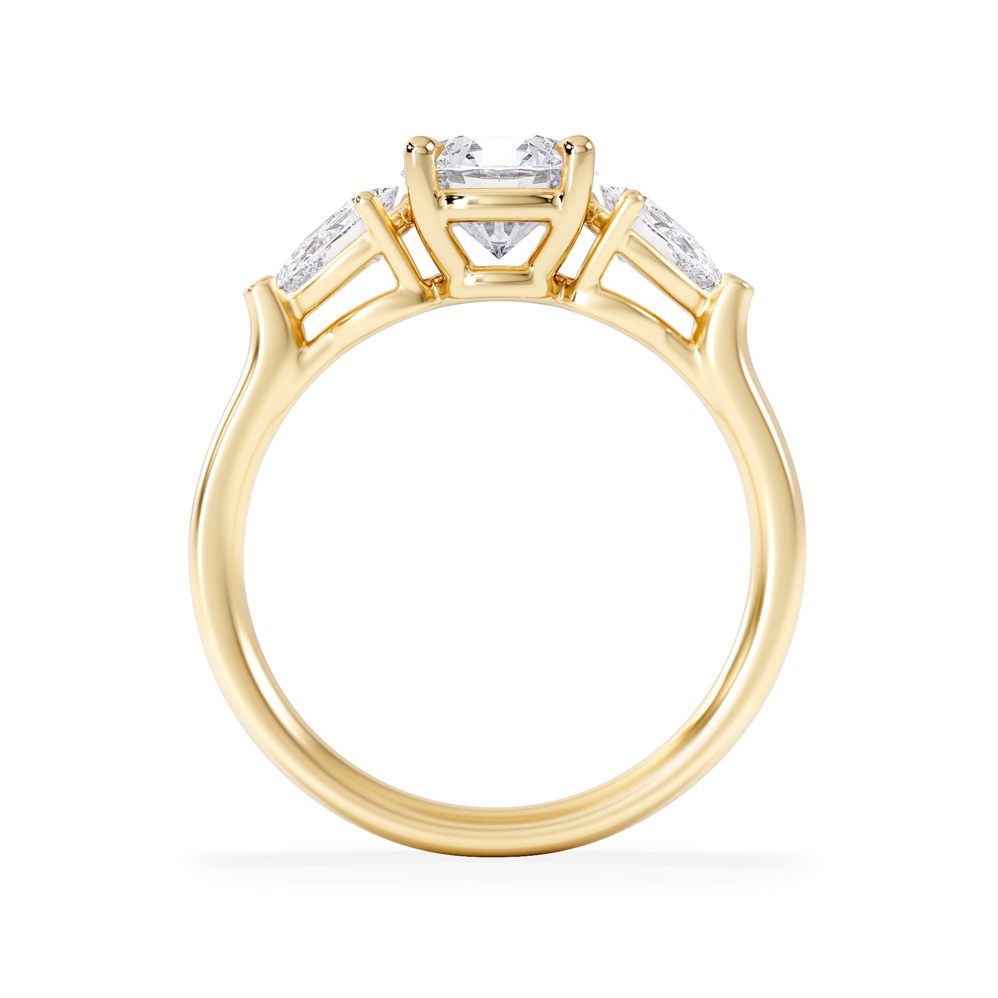 Adore 1.50ct Round Cut Lab Diamond 3 Stone Engagement Ring in 18K Yellow Gold