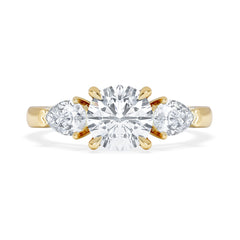 Adore 1.50ct Round Cut Lab Diamond 3 Stone Engagement Ring in 18K Yellow Gold