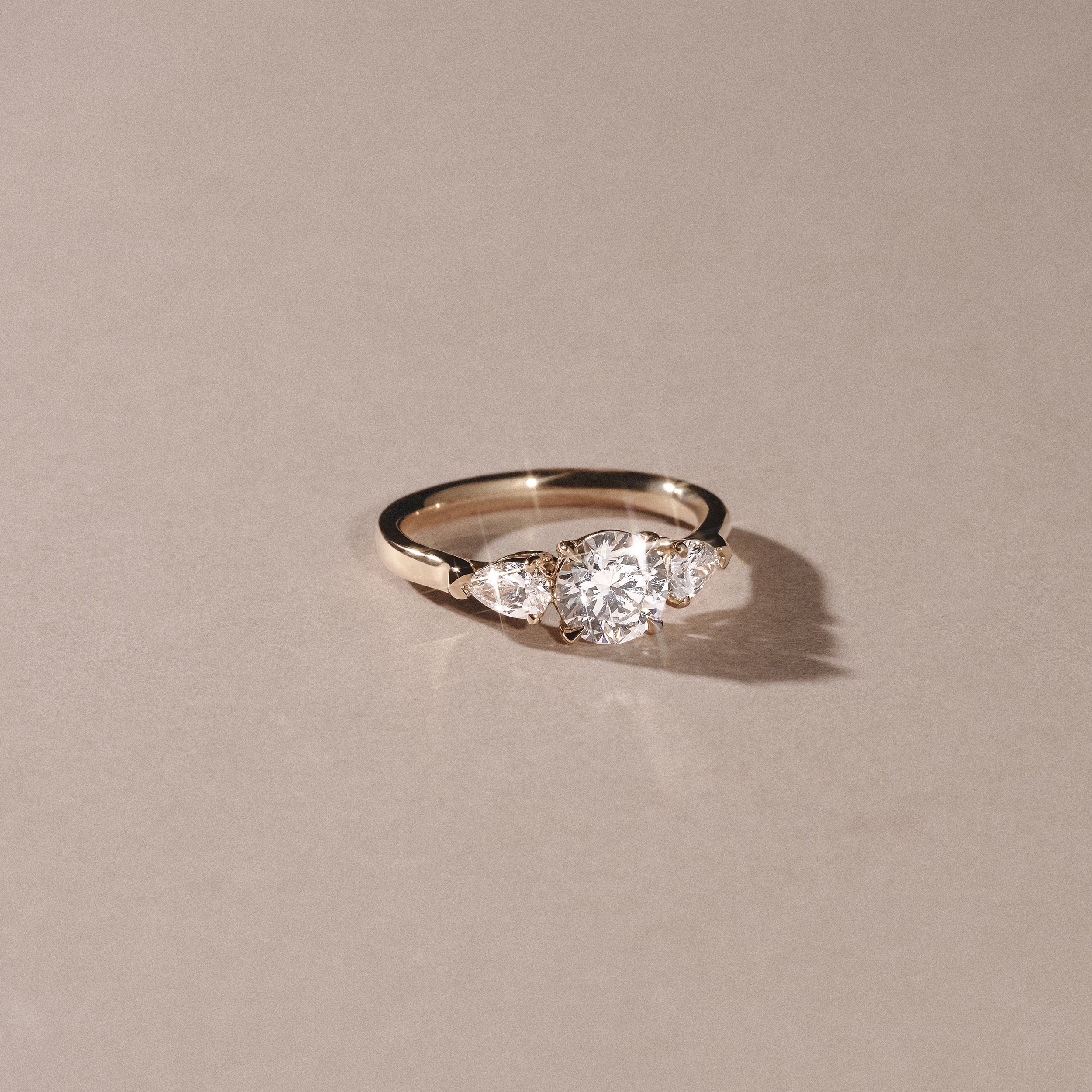 Adore 1.50ct Round Cut Lab Diamond 3 Stone Engagement Ring in 18K Yellow Gold