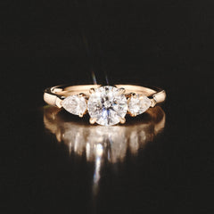 Adore 1.50ct Round Cut Lab Diamond 3 Stone Engagement Ring in 18K Yellow Gold