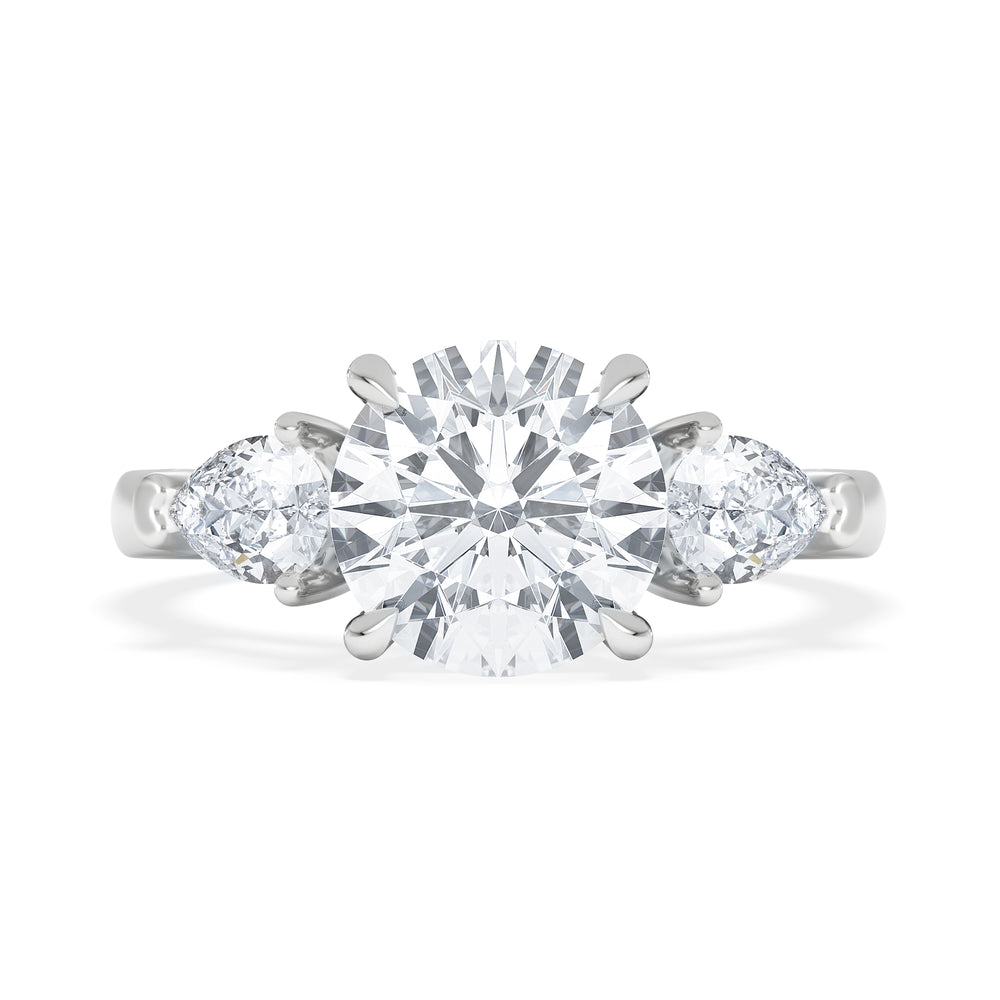 Adore 2.60ct Round Cut Lab Diamond 3 Stone Engagement Ring in Platinum