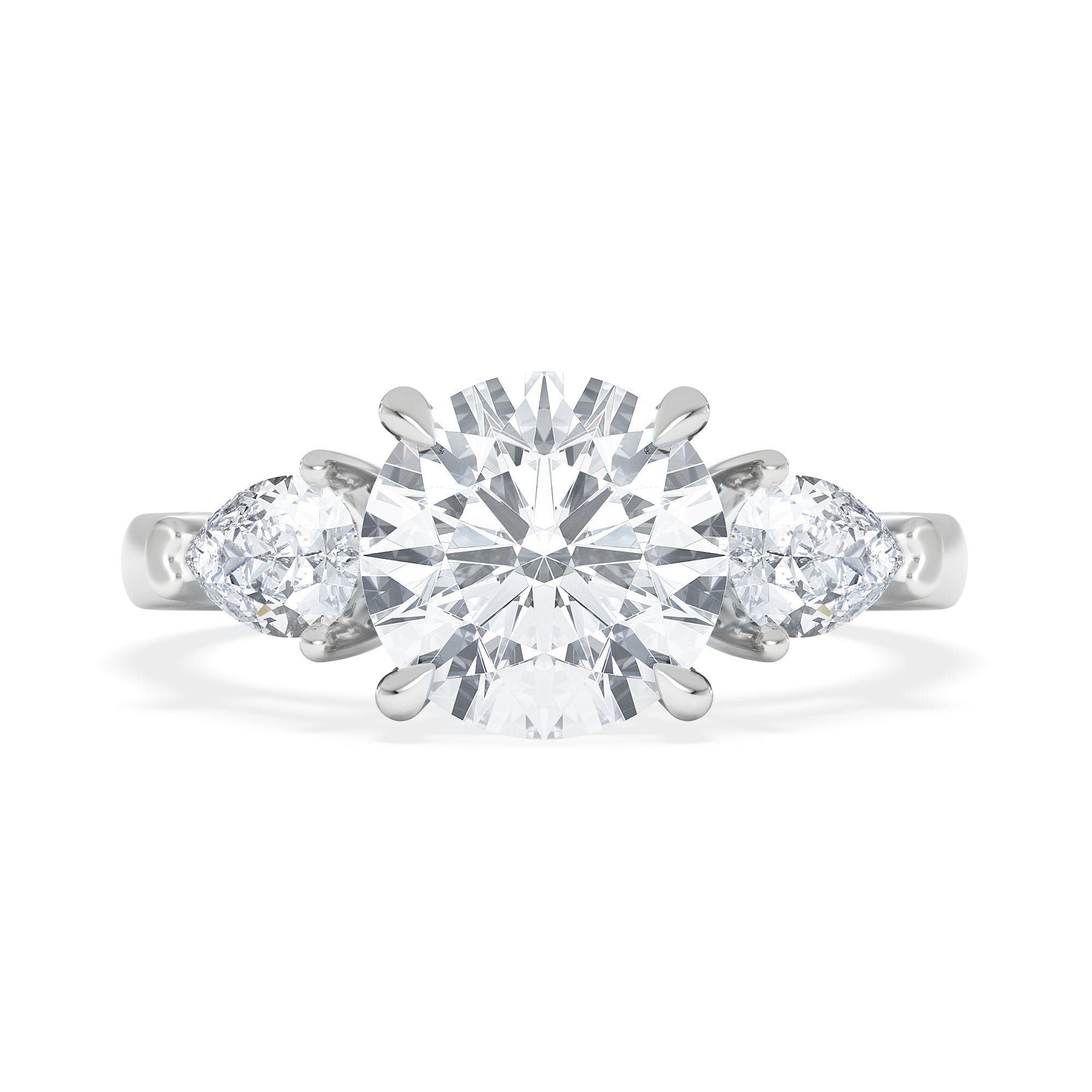 Adore 2.60ct Round Cut Lab Diamond 3 Stone Engagement Ring in Platinum