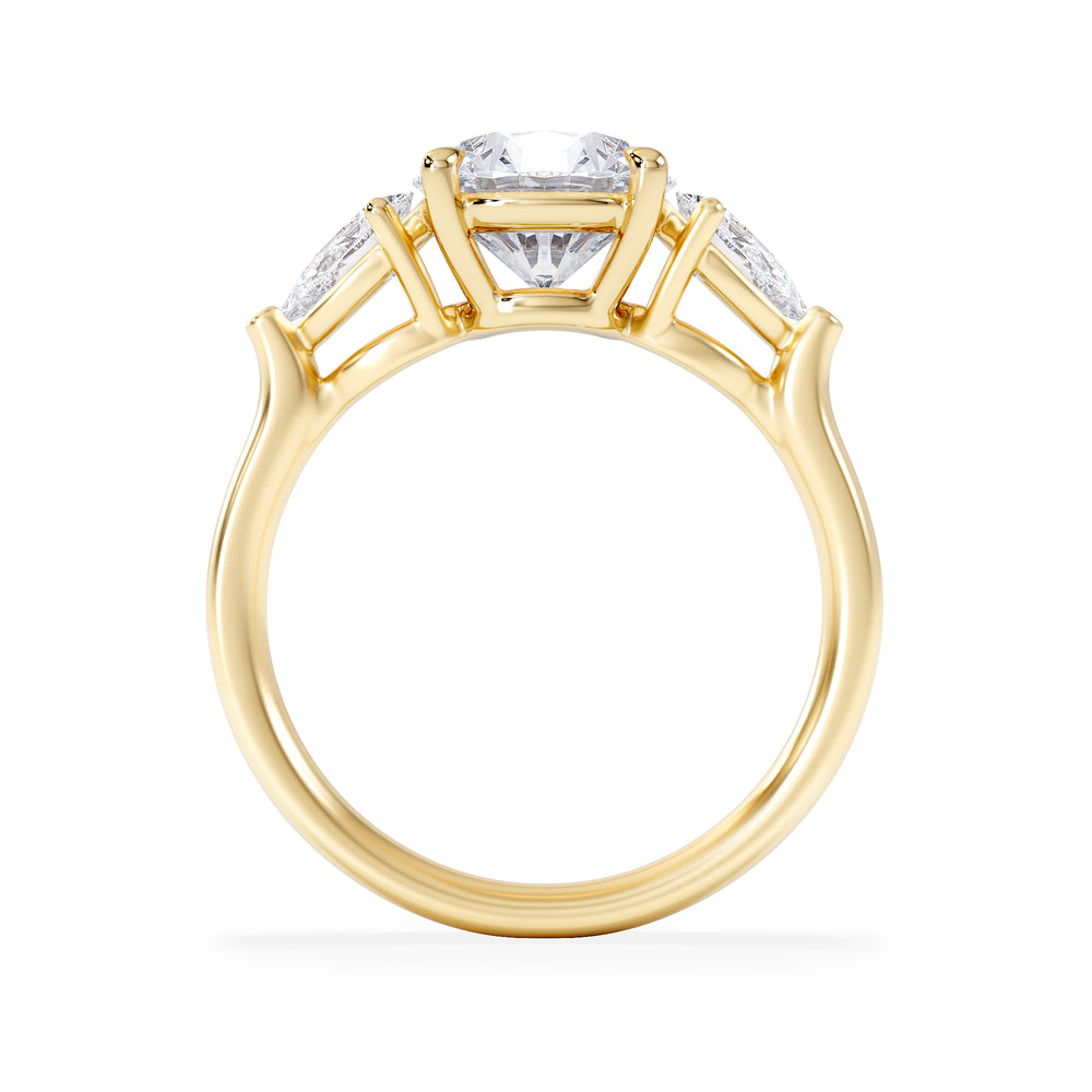 Adore 2.60ct Round Cut Lab Diamond 3 Stone Engagement Ring in 18K Yellow Gold
