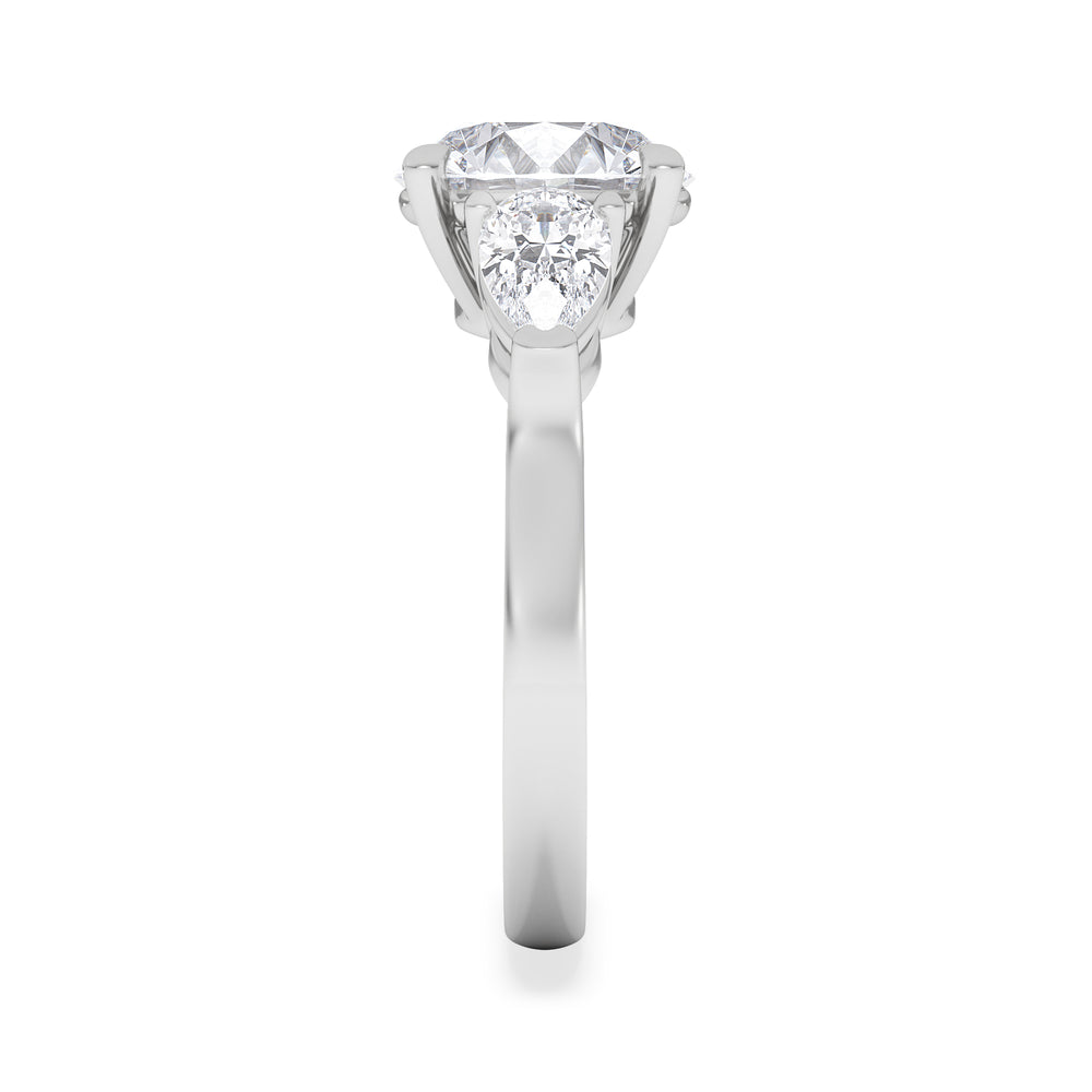Adore 3.80ct Round Cut Lab Diamond 3 Stone Engagement Ring in Platinum