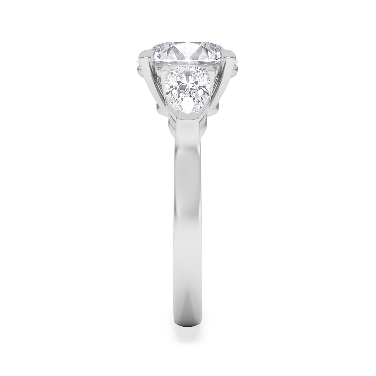 Adore 3.80ct Round Cut Lab Diamond 3 Stone Engagement Ring in Platinum