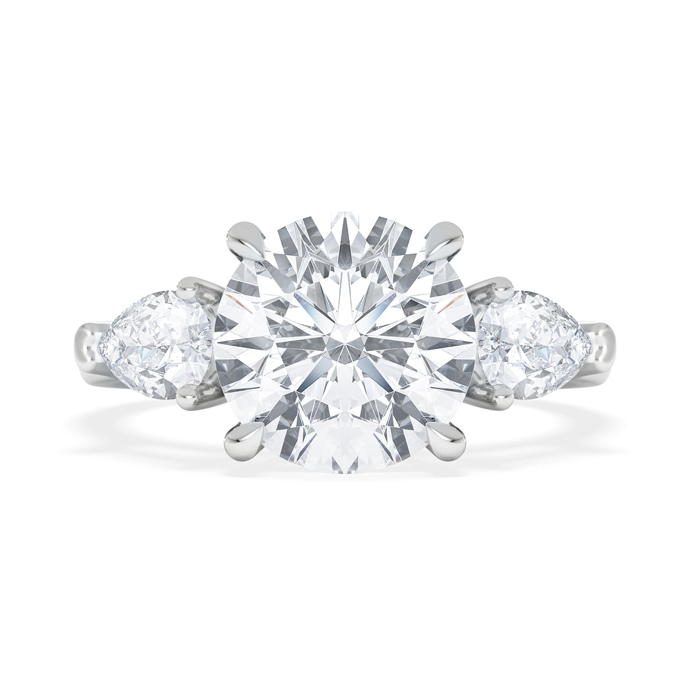 Adore 3.80ct Round Cut Lab Diamond 3 Stone Engagement Ring in Platinum