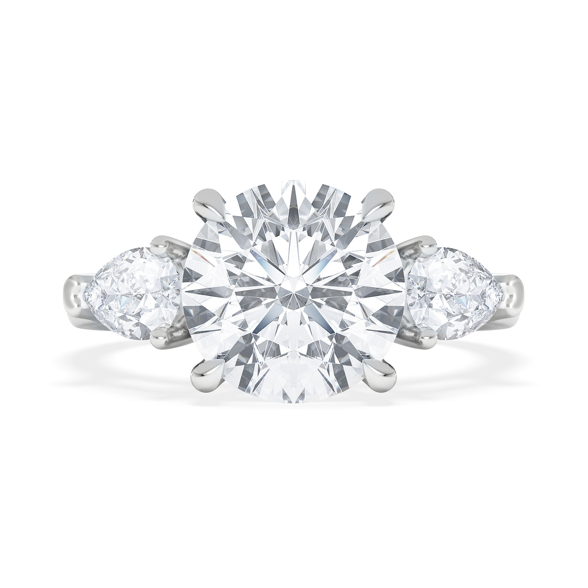 Adore 3.80ct Round Cut Lab Diamond 3 Stone Engagement Ring in Platinum