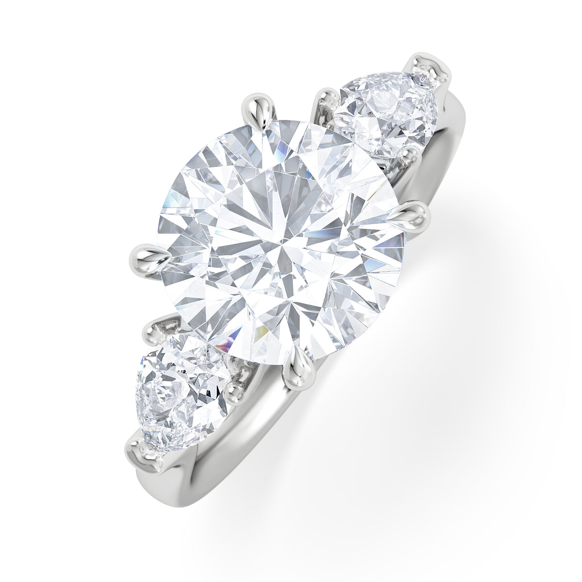 Adore 3.80ct Round Cut Lab Diamond 3 Stone Engagement Ring in Platinum