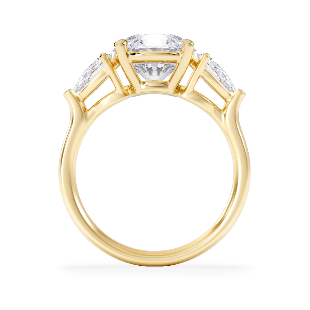 Adore 3.80ct Round Cut Lab Diamond 3 Stone Engagement Ring in 18K Yellow Gold
