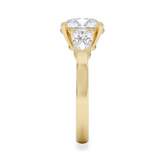Adore 3.80ct Round Cut Lab Diamond 3 Stone Engagement Ring in 18K Yellow Gold