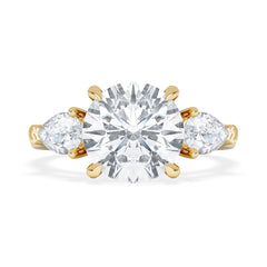Adore 3.80ct Round Cut Lab Diamond 3 Stone Engagement Ring in 18K Yellow Gold