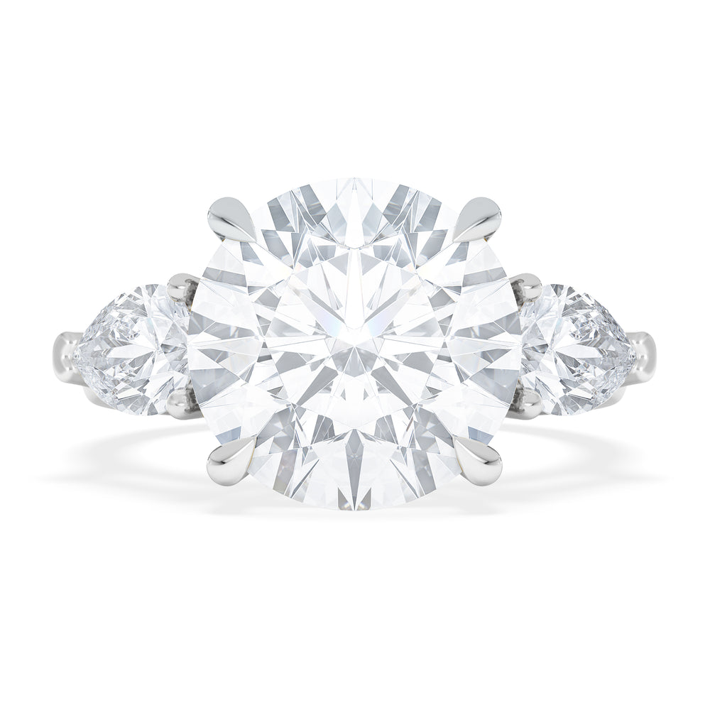 Adore 6.00ct Round Cut Lab Diamond 3 Stone Engagement Ring in Platinum