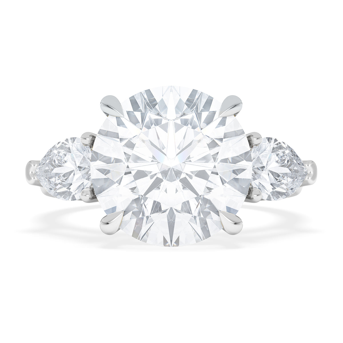 Adore 6.00ct Round Cut Lab Diamond 3 Stone Engagement Ring in Platinum