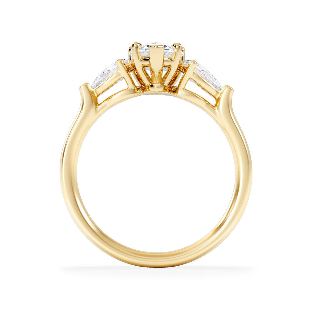 Adore 1.50ct Pear Cut Lab Diamond 3 Stone Engagement Ring in 18K Yellow Gold