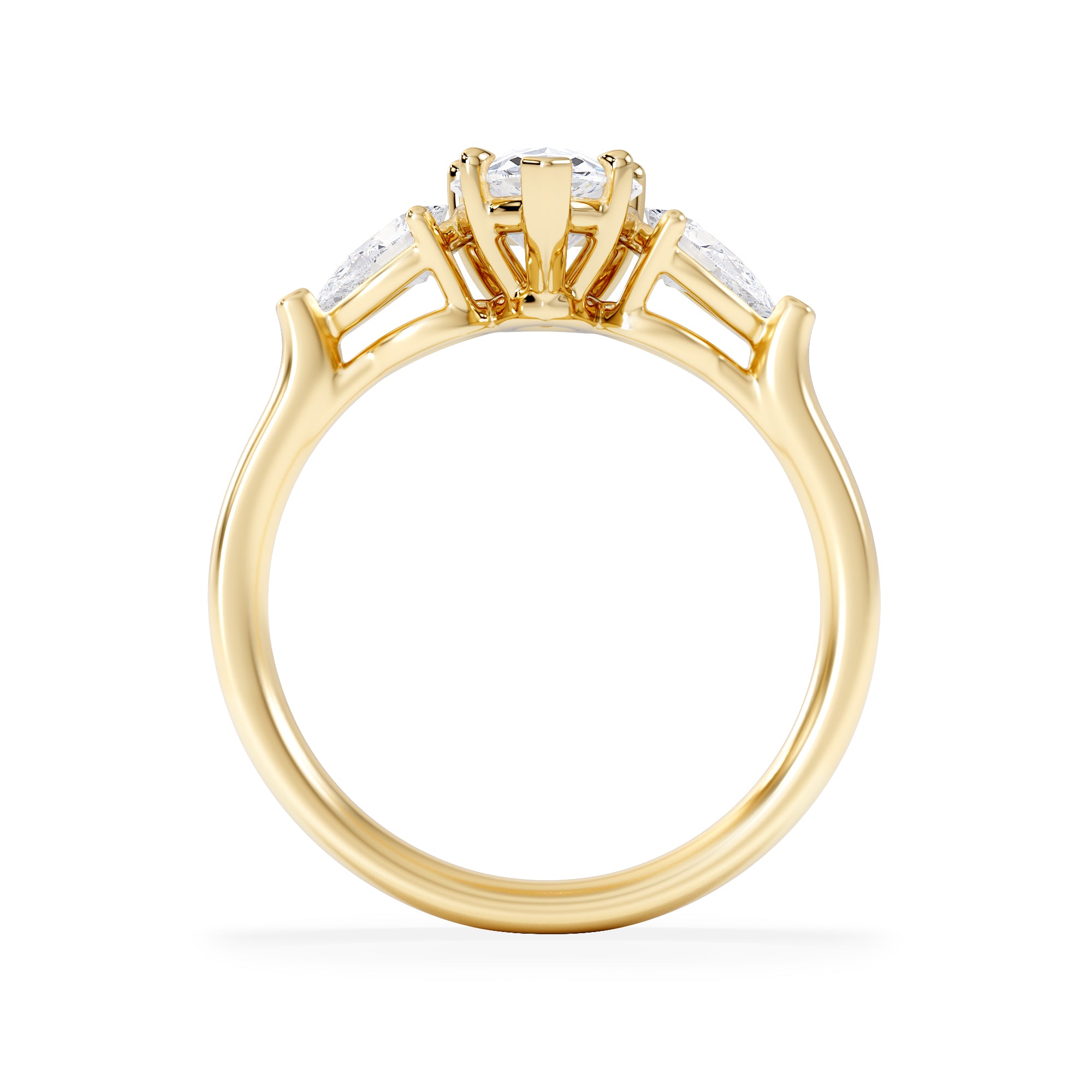 Adore 1.50ct Pear Cut Lab Diamond 3 Stone Engagement Ring in 18K Yellow Gold