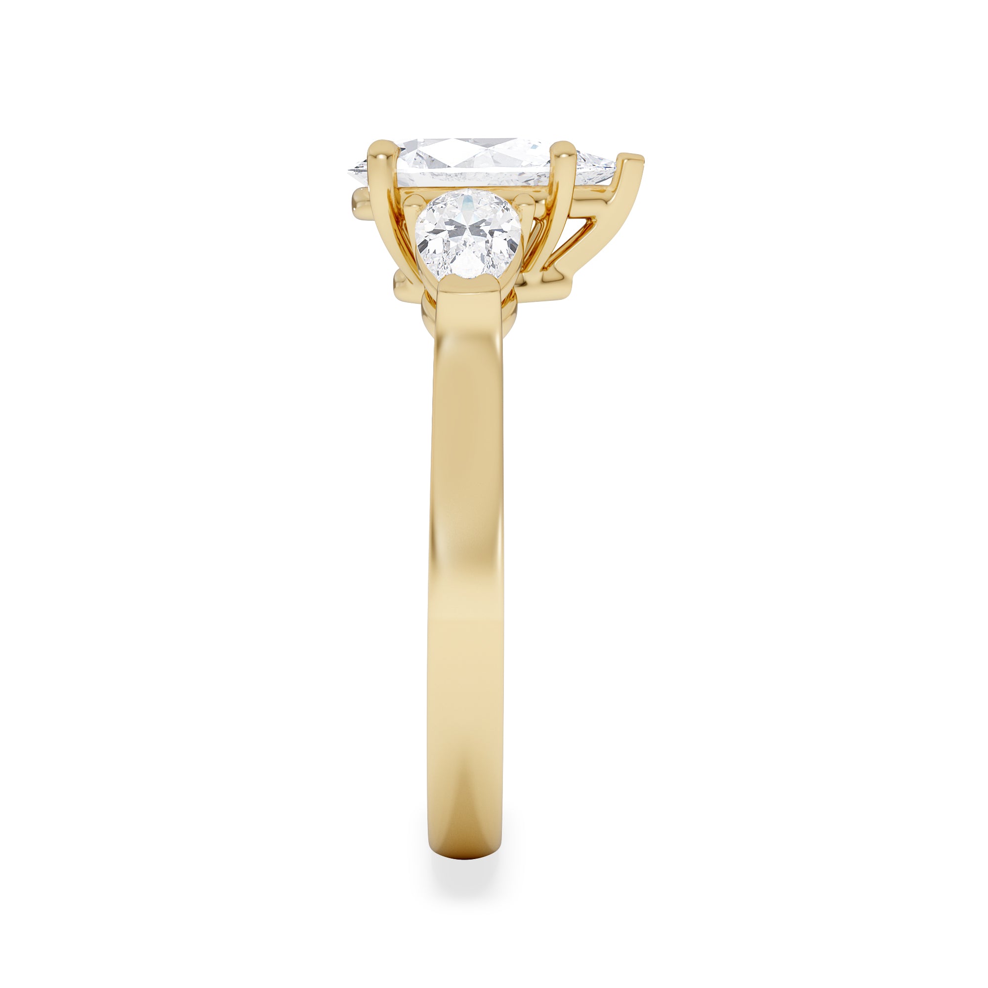 Adore 1.50ct Pear Cut Lab Diamond 3 Stone Engagement Ring in 18K Yellow Gold