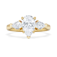Adore 1.50ct Pear Cut Lab Diamond 3 Stone Engagement Ring in 18K Yellow Gold