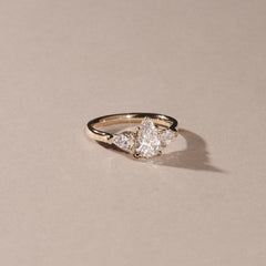 Adore 1.50ct Pear Cut Lab Diamond 3 Stone Engagement Ring in 18K Yellow Gold