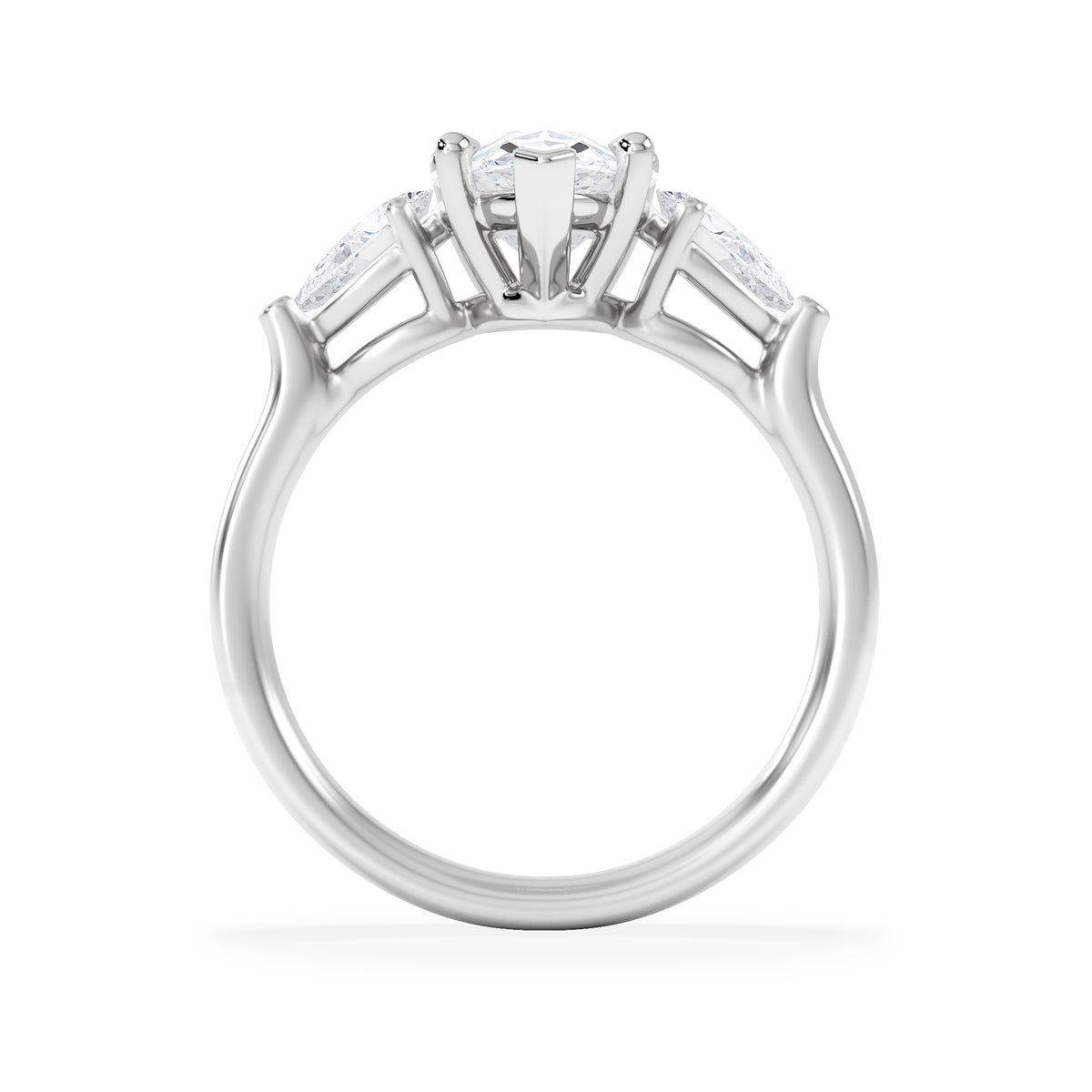 Adore 2.60ct Pear Cut Lab Diamond 3 Stone Engagement Ring in Platinum
