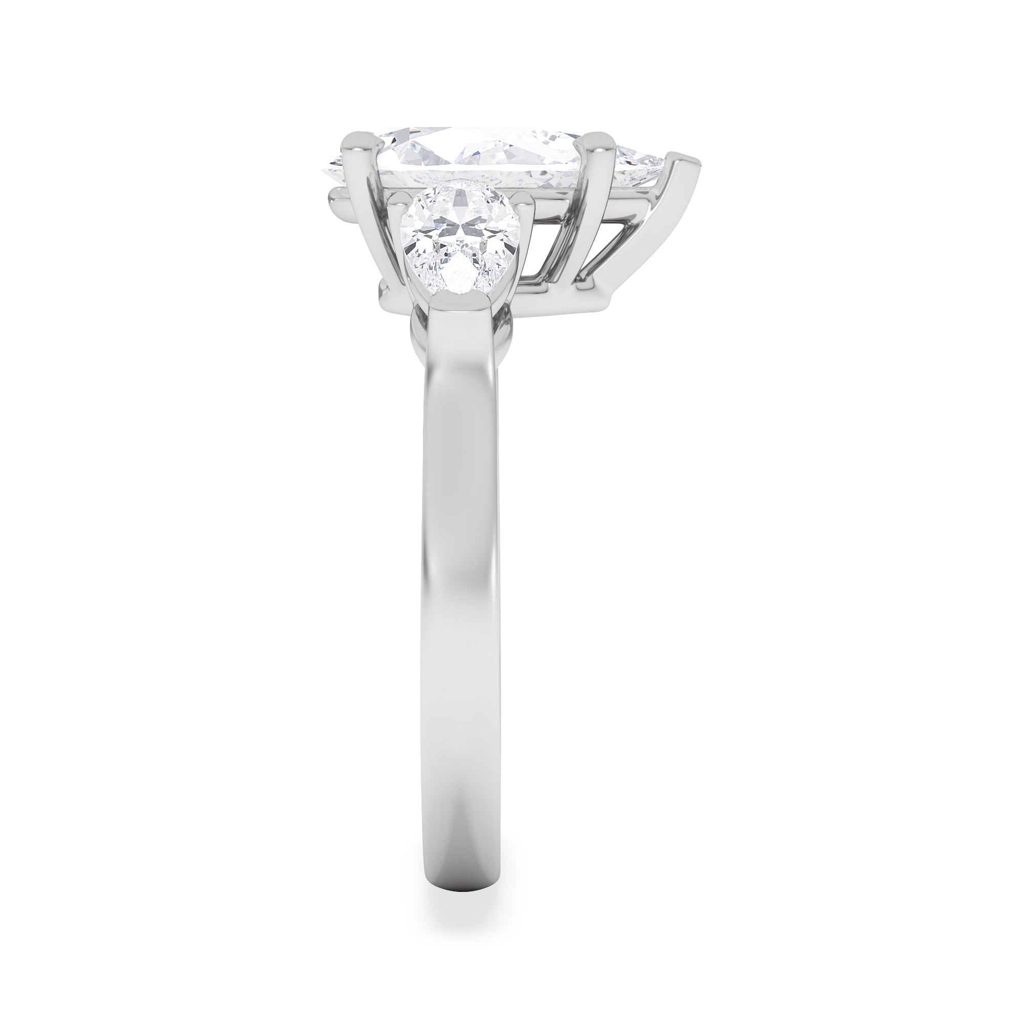 Adore 2.60ct Pear Cut Lab Diamond 3 Stone Engagement Ring in Platinum