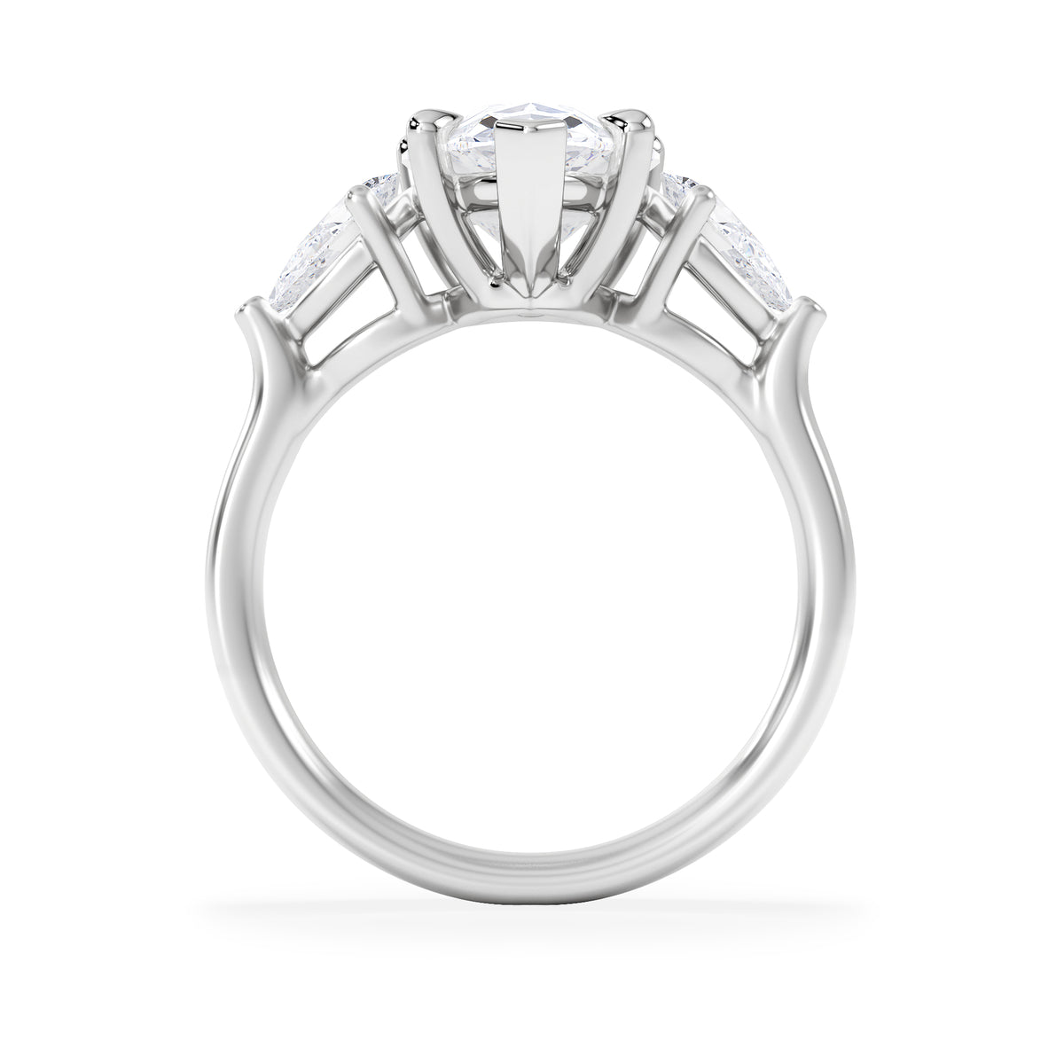 Adore 3.80ct Pear Cut Lab Diamond 3 Stone Engagement Ring in Platinum