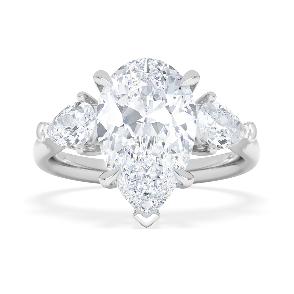 Adore 3.80ct Pear Cut Lab Diamond 3 Stone Engagement Ring in Platinum