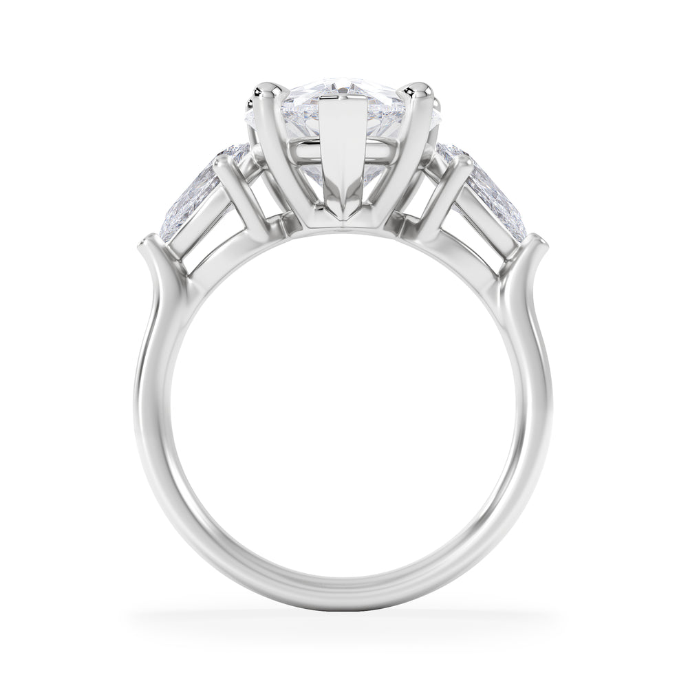 Adore 6.00ct Pear Cut Lab Diamond 3 Stone Engagement Ring in Platinum