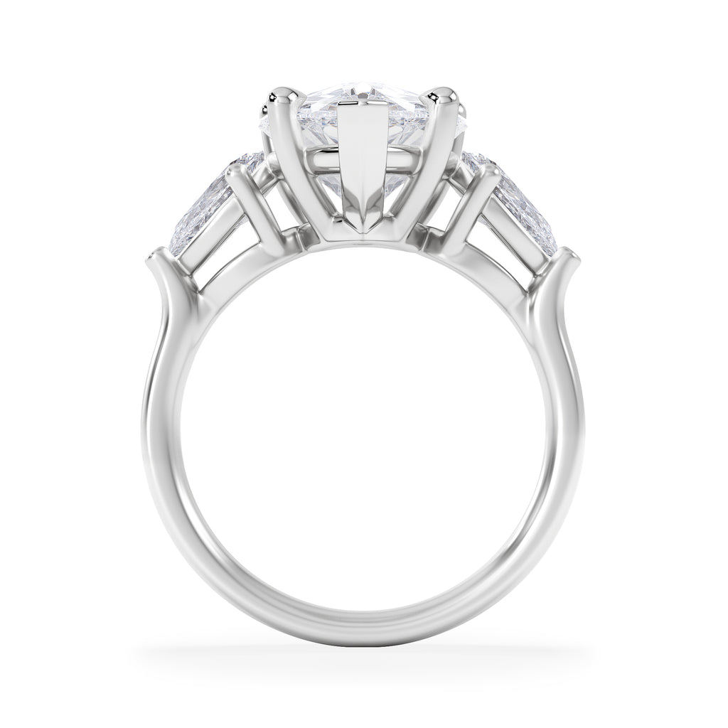 Adore 6.00ct Pear Cut Lab Diamond 3 Stone Engagement Ring in Platinum