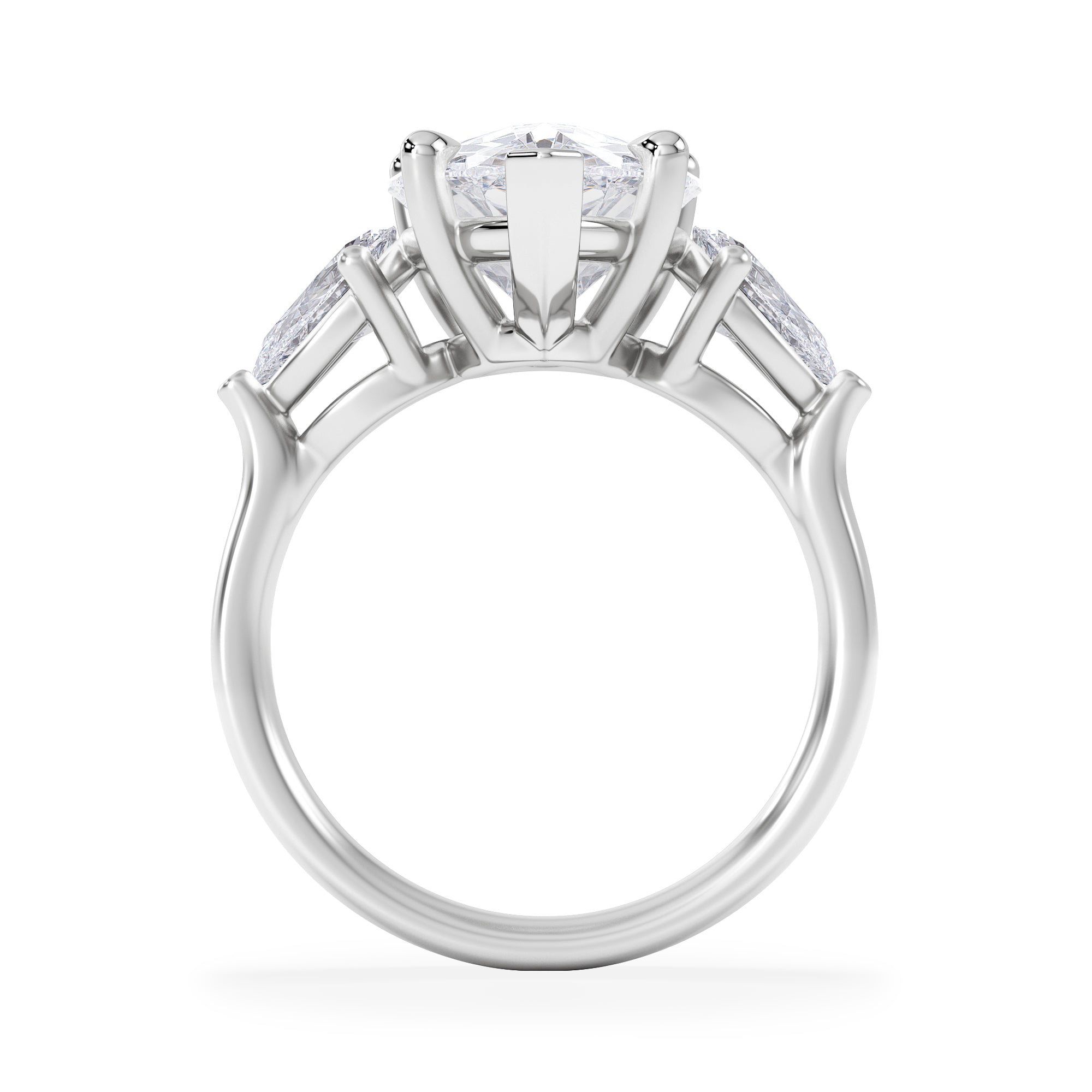 Adore 6.00ct Pear Cut Lab Diamond 3 Stone Engagement Ring in Platinum