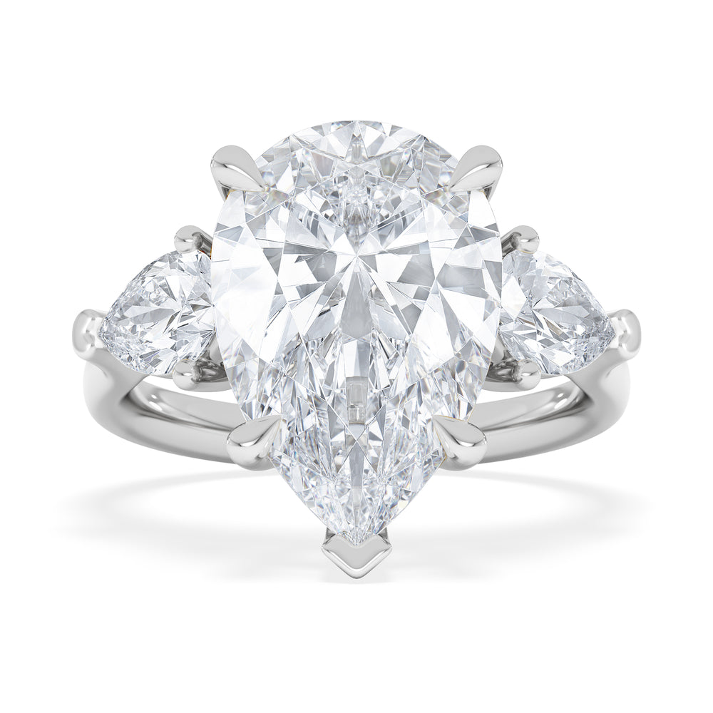 Adore 6.00ct Pear Cut Lab Diamond 3 Stone Engagement Ring in Platinum