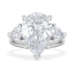 Adore 6.00ct Pear Cut Lab Diamond 3 Stone Engagement Ring in Platinum