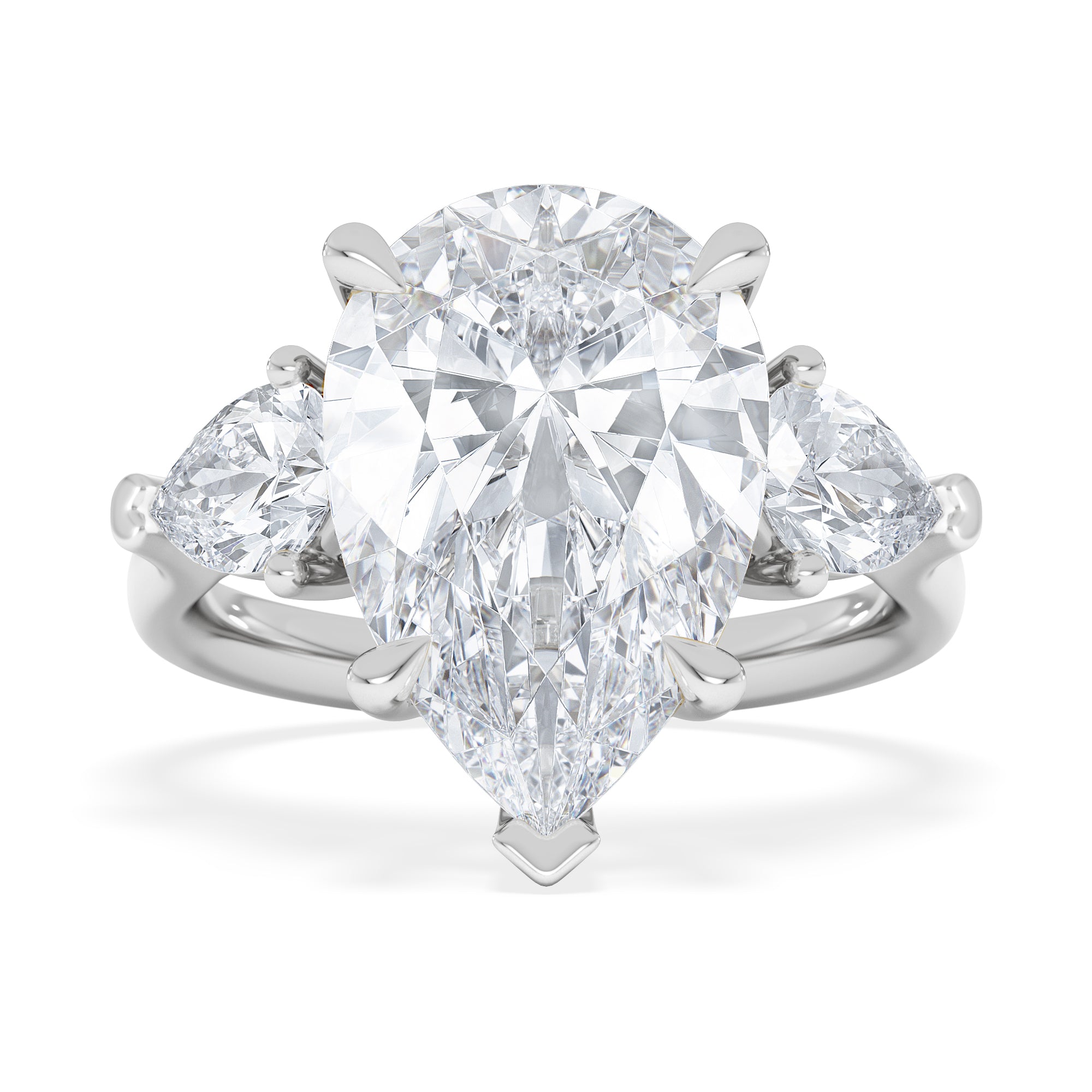Adore 6.00ct Pear Cut Lab Diamond 3 Stone Engagement Ring in Platinum