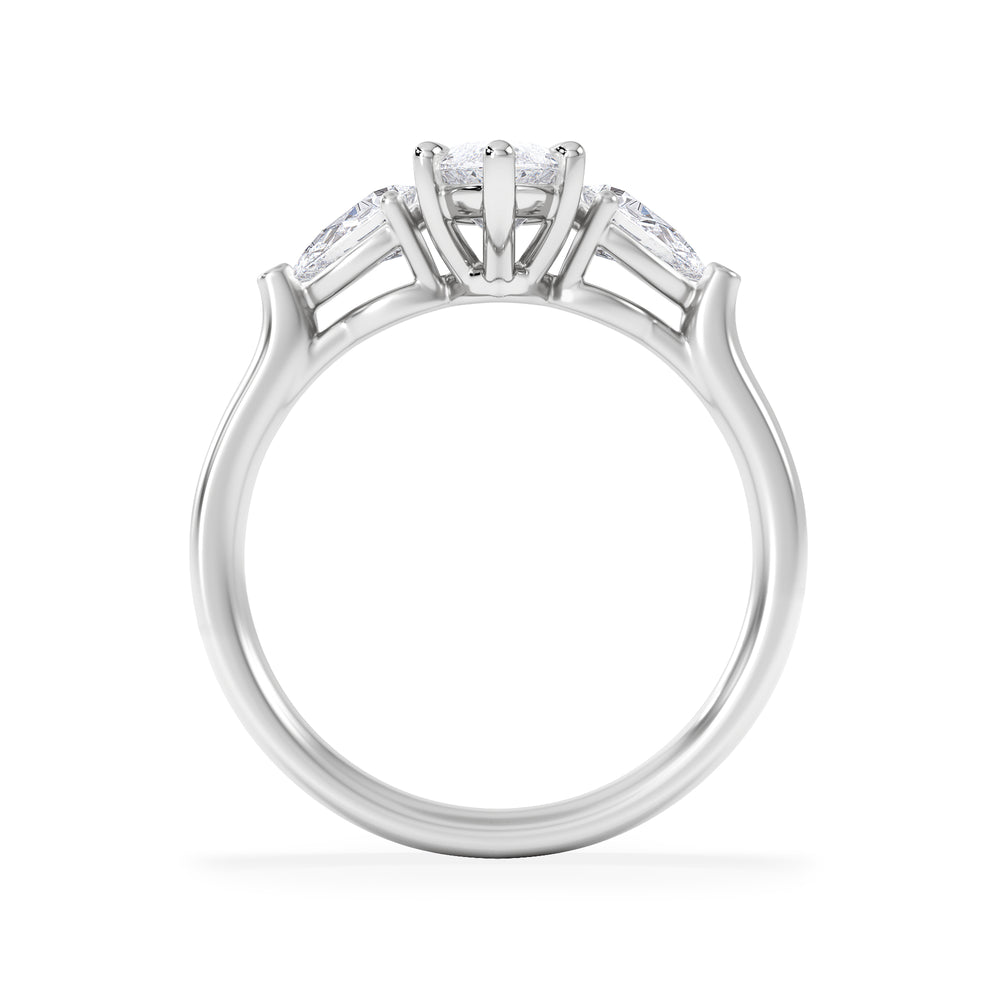 Adore 1.50ct Marquise Cut Lab Diamond 3 Stone Engagement Ring in Platinum