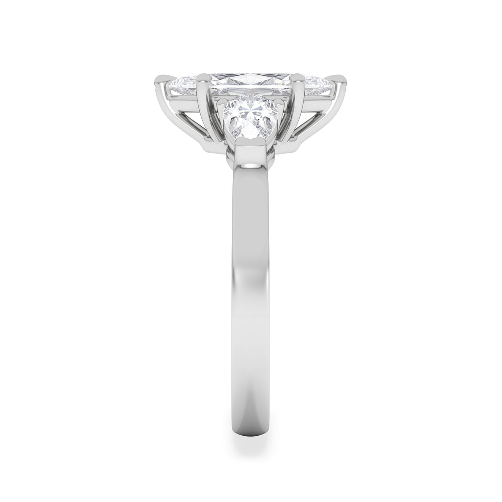 Adore 1.50ct Marquise Cut Lab Diamond 3 Stone Engagement Ring in Platinum