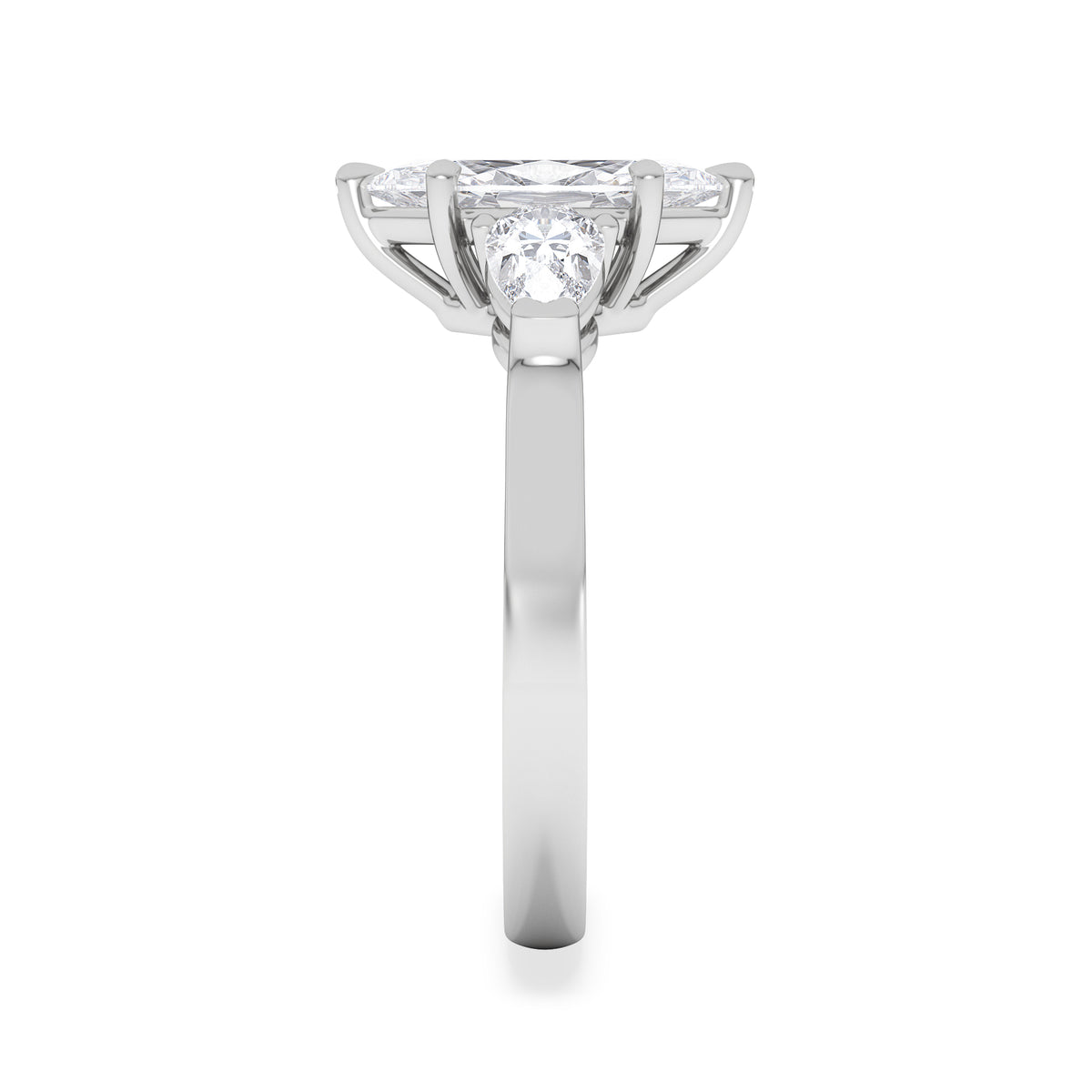 Adore 1.50ct Marquise Cut Lab Diamond 3 Stone Engagement Ring in Platinum