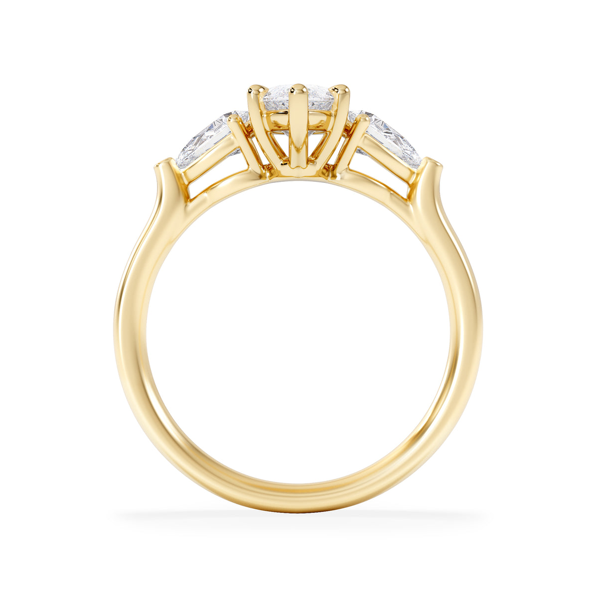 Adore 1.50ct Marquise Cut Lab Diamond 3 Stone Engagement Ring in 18K Yellow Gold