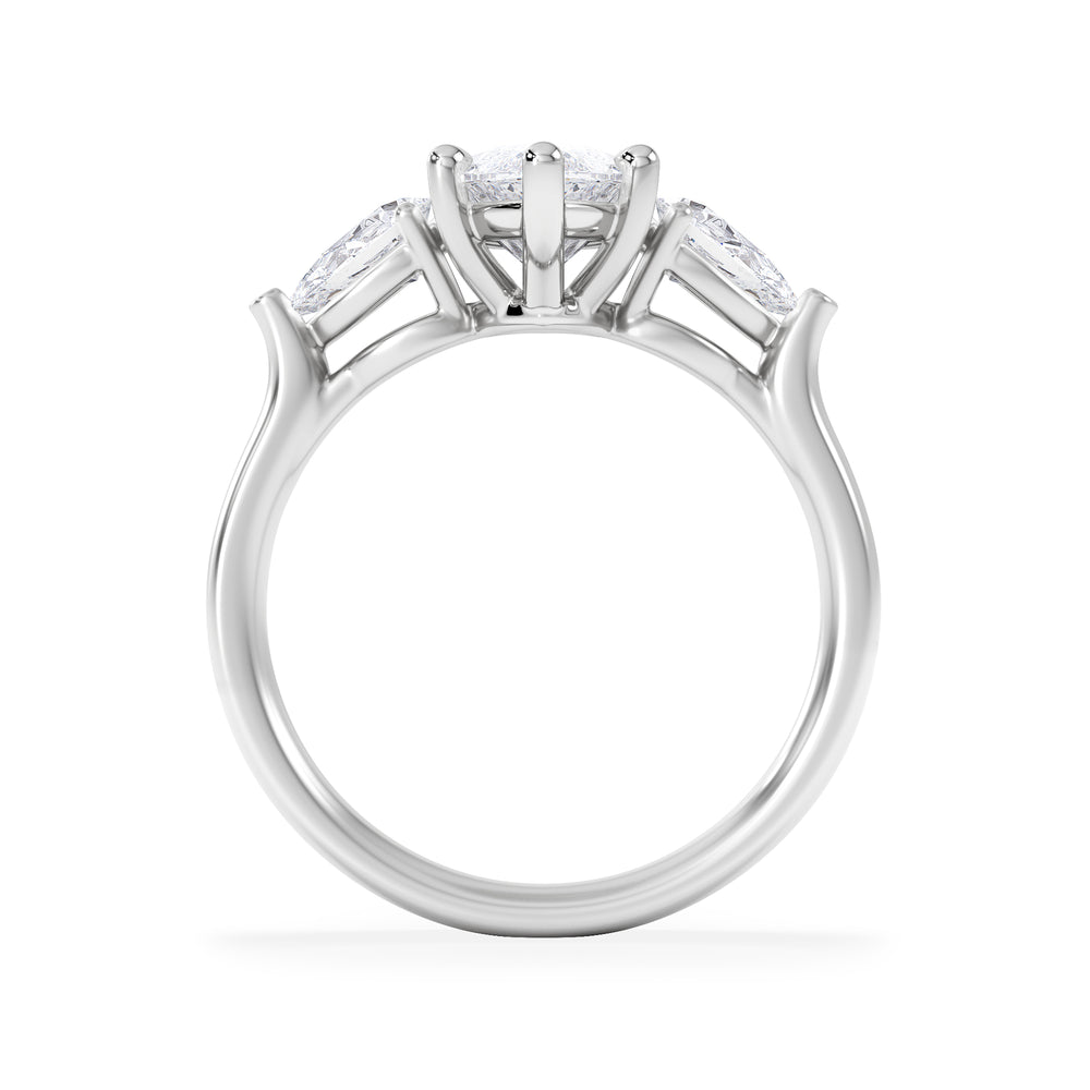 Adore 2.60ct Marquise Cut Lab Diamond 3 Stone Engagement Ring in Platinum