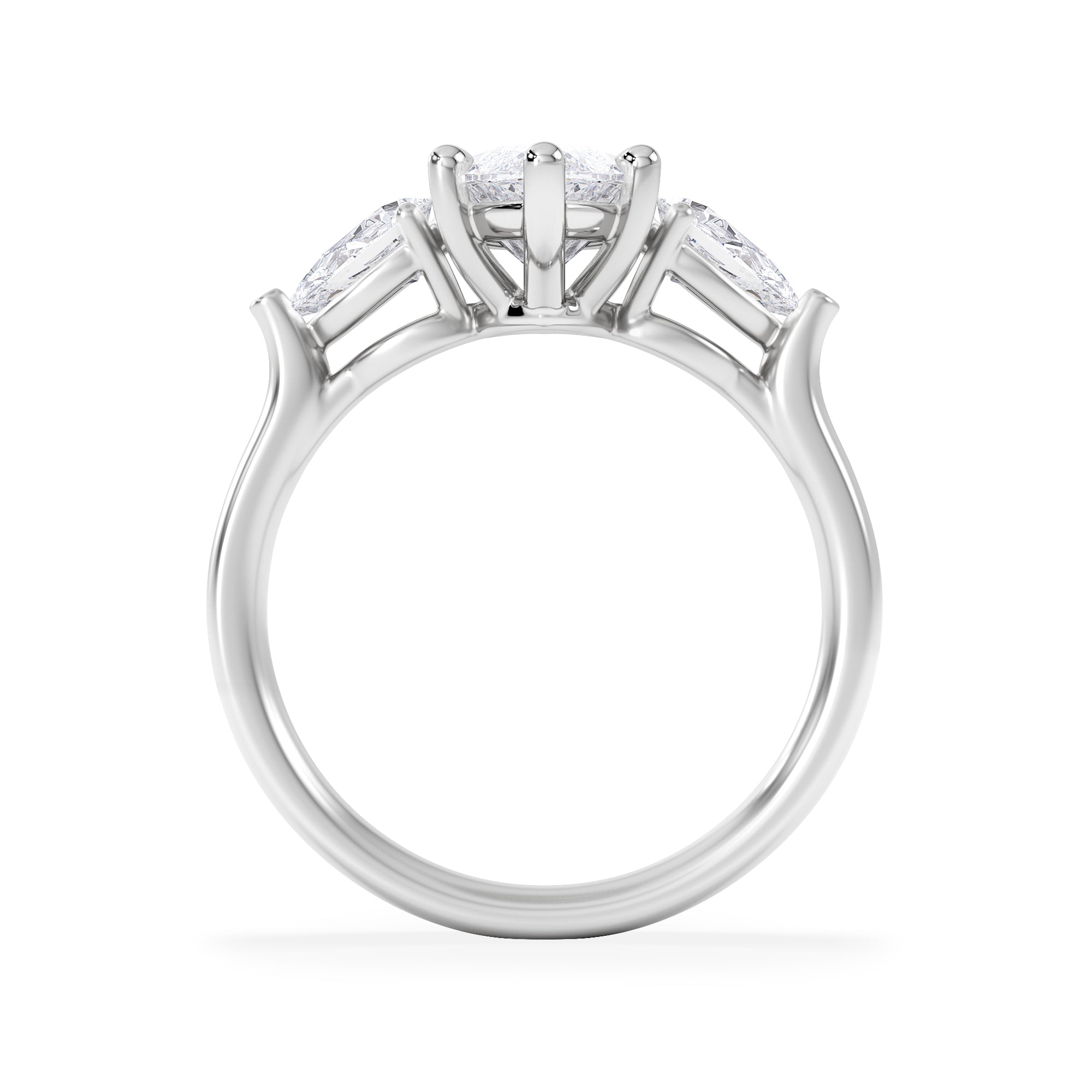 Adore 2.60ct Marquise Cut Lab Diamond 3 Stone Engagement Ring in Platinum
