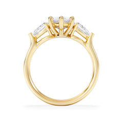 Adore 2.60ct Marquise Cut Lab Diamond 3 Stone Engagement Ring in 18K Yellow Gold