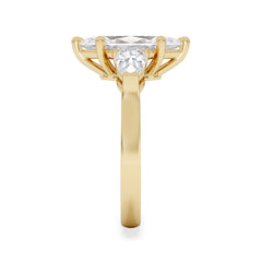Adore 2.60ct Marquise Cut Lab Diamond 3 Stone Engagement Ring in 18K Yellow Gold