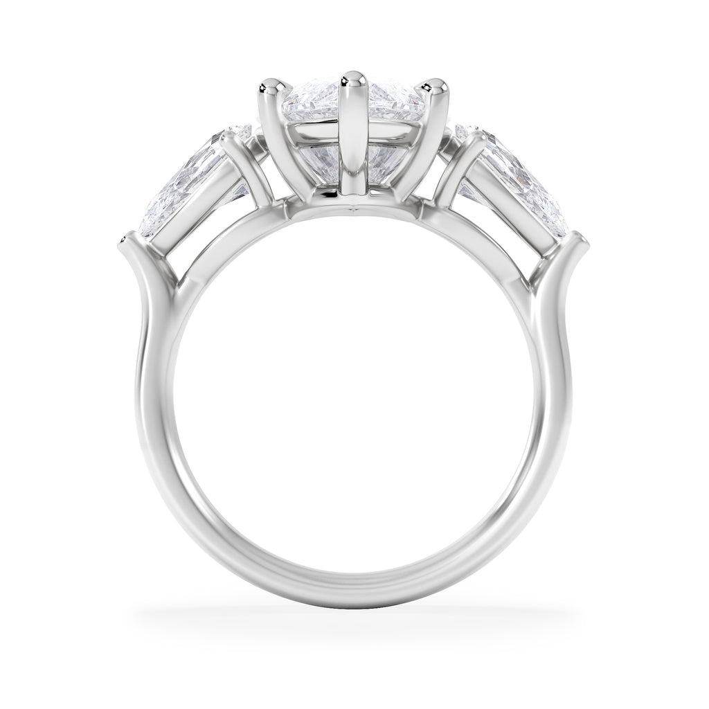 Adore 6.00ct Marquise Cut Lab Diamond 3 Stone Engagement Ring in Platinum