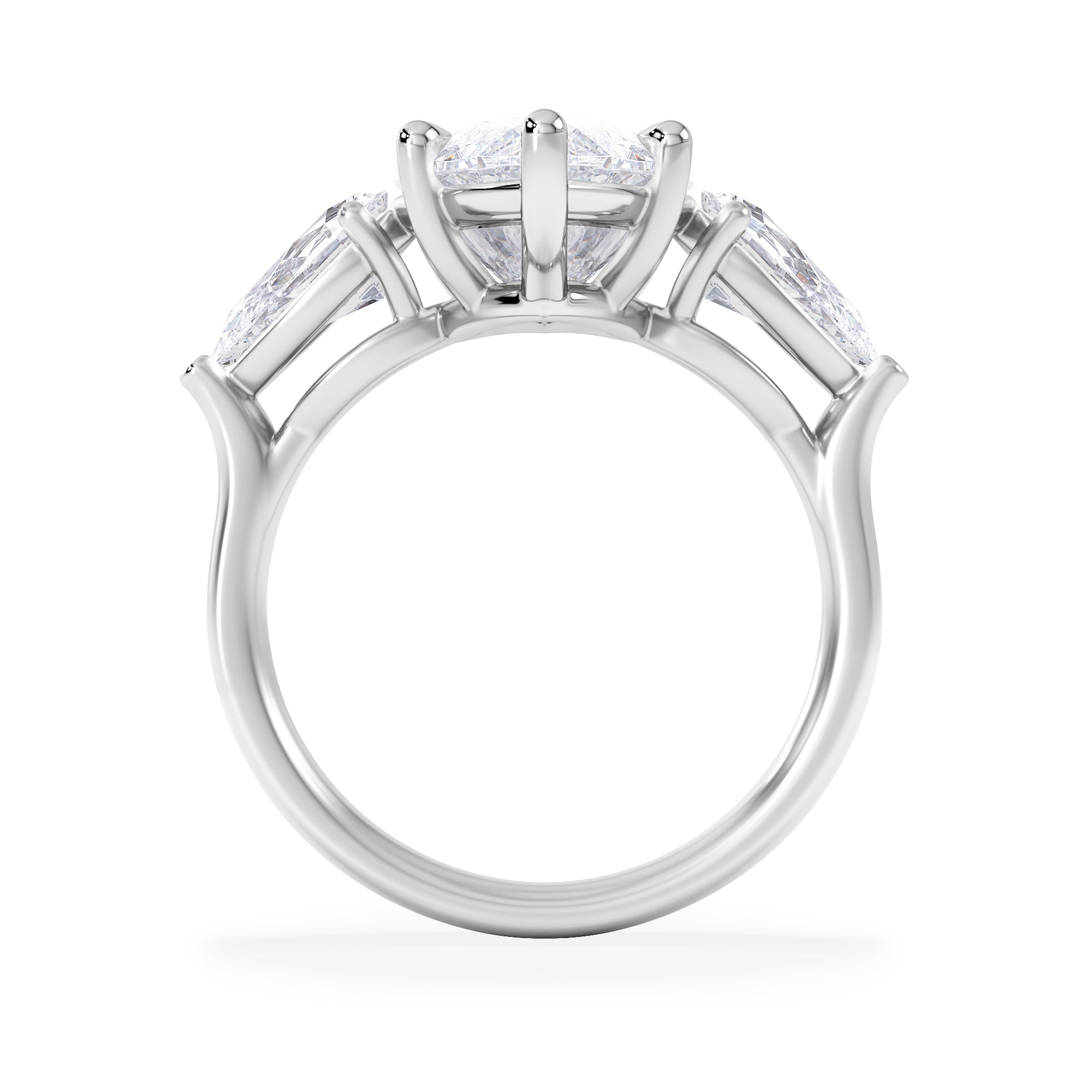 Adore 6.00ct Marquise Cut Lab Diamond 3 Stone Engagement Ring in Platinum