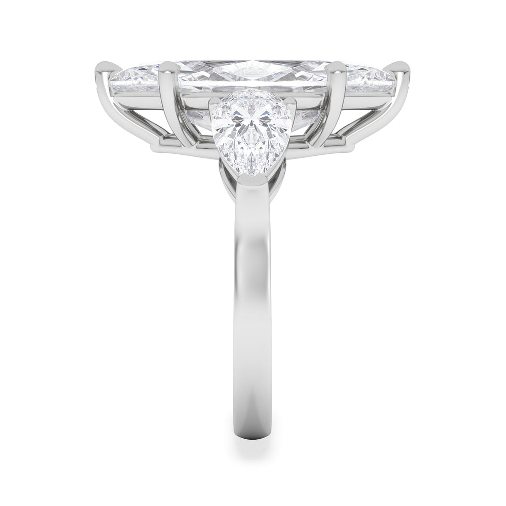 Adore 6.00ct Marquise Cut Lab Diamond 3 Stone Engagement Ring in Platinum