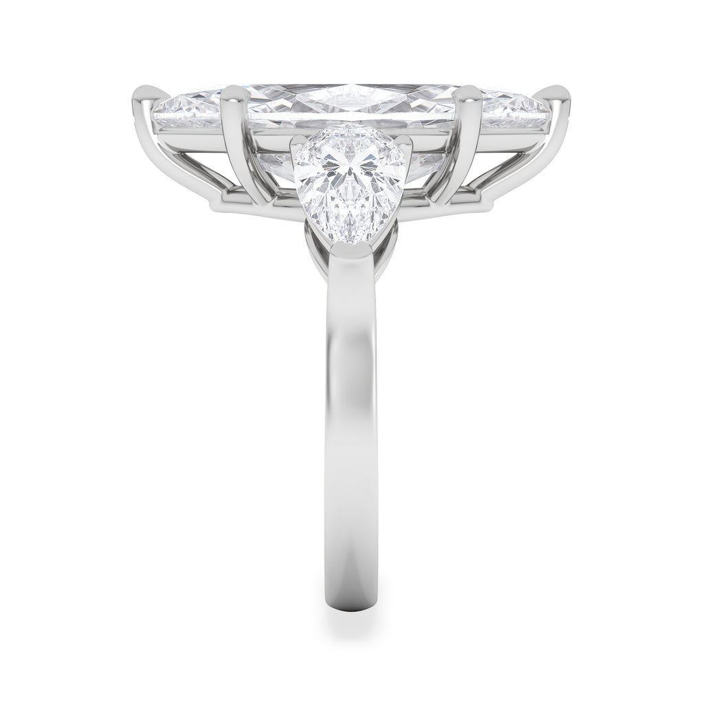 Adore 6.00ct Marquise Cut Lab Diamond 3 Stone Engagement Ring in Platinum