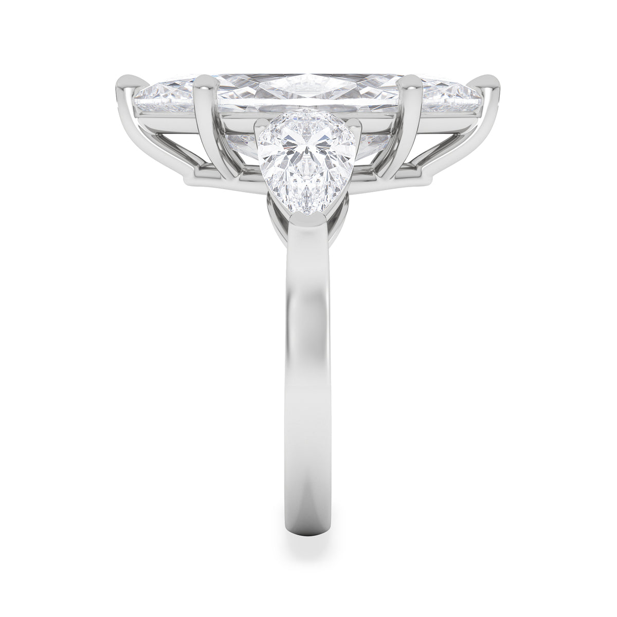 Adore 6.00ct Marquise Cut Lab Diamond 3 Stone Engagement Ring in Platinum