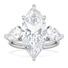 Adore 6.00ct Marquise Cut Lab Diamond 3 Stone Engagement Ring in Platinum