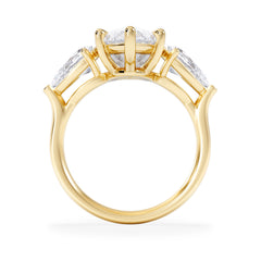 Adore 6.00ct Marquise Cut Lab Diamond 3 Stone Engagement Ring in 18K Yellow Gold