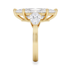 Adore 6.00ct Marquise Cut Lab Diamond 3 Stone Engagement Ring in 18K Yellow Gold