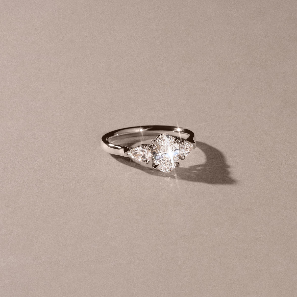 Adore 1.50ct Oval Cut Lab Diamond 3 Stone Engagement Ring in Platinum