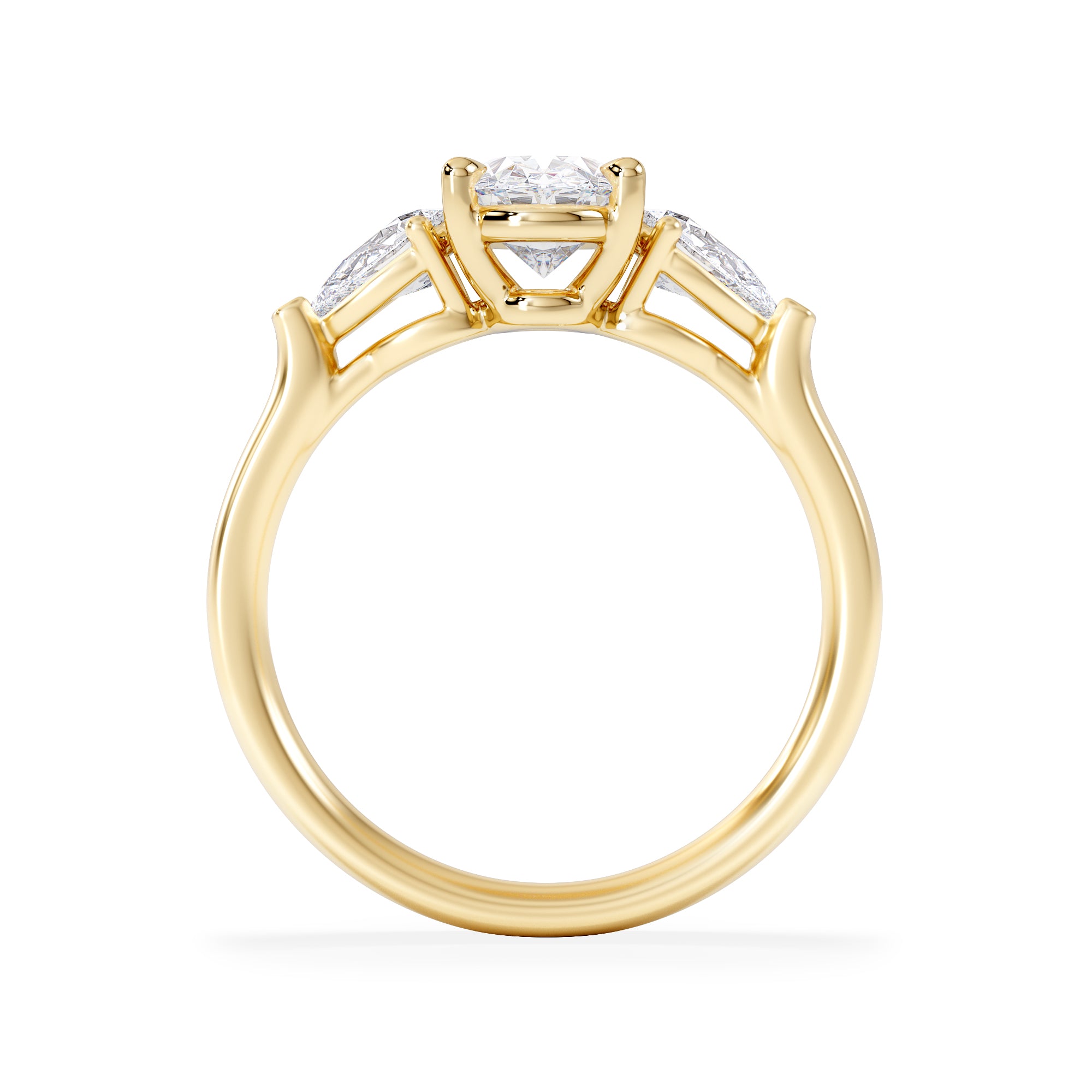 Adore 1.50ct Oval Cut Lab Diamond 3 Stone Engagement Ring in 18K Yellow Gold